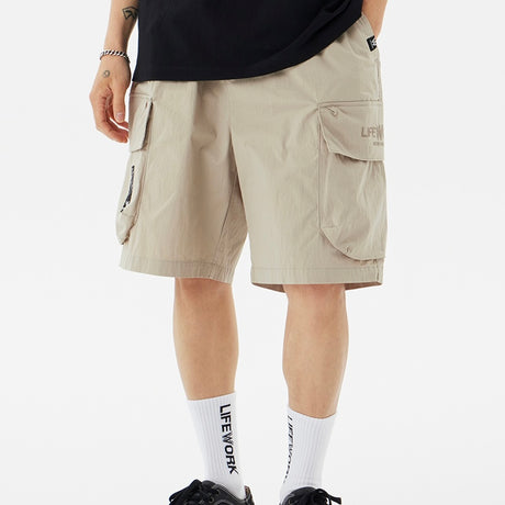 LifeWork Cargo Pocket Shorts Stone LIFEWORK LIFEWORK - originalfook singapore