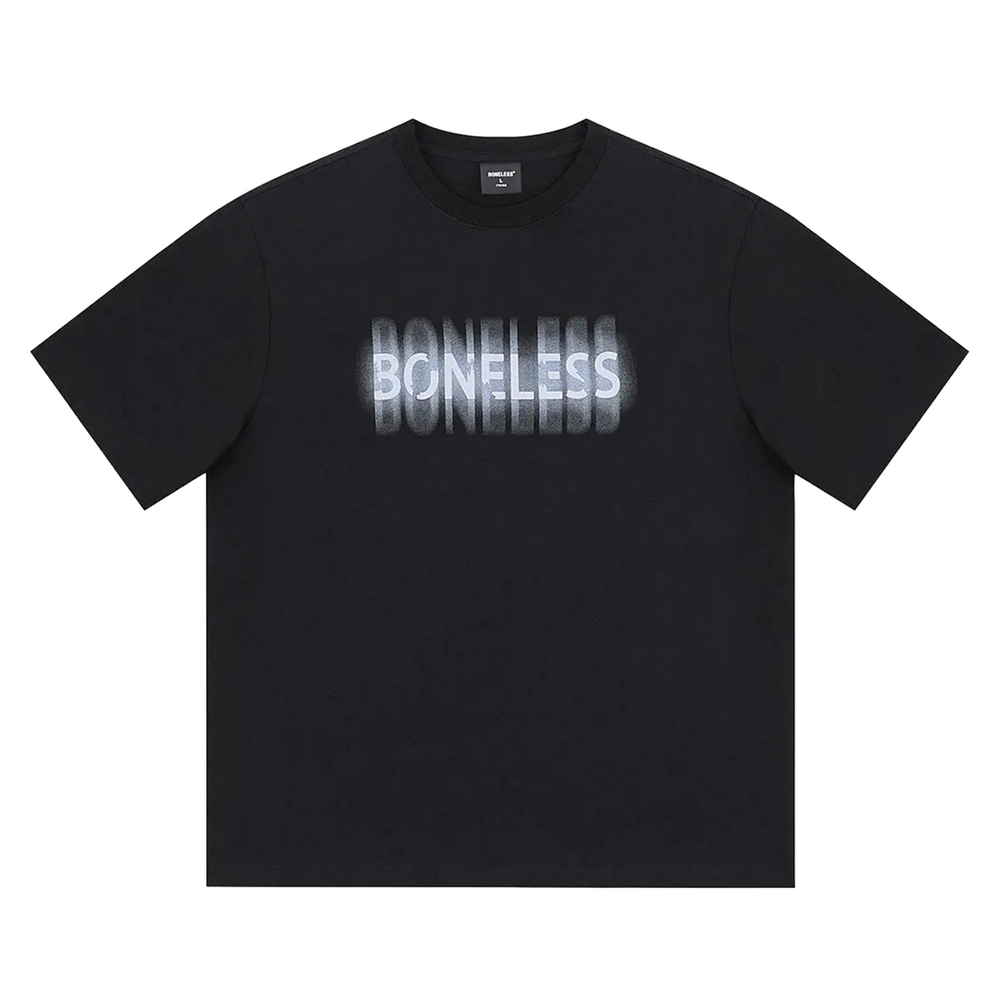 Boneless Blurred Foam Letter Logo Tee Black - ORIGINALFOOK