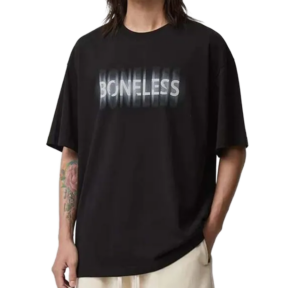 Boneless Blurred Foam Letter Logo Tee Black - ORIGINALFOOK
