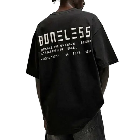 Boneless Signature Slogan Tee Black - ORIGINALFOOK
