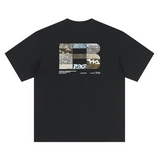 Boneless Textured Patchwork Tee Black - ORIGINALFOOK
