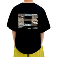 Boneless Textured Patchwork Tee Black - ORIGINALFOOK