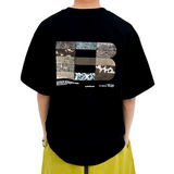 Boneless Textured Patchwork Tee Black - ORIGINALFOOK