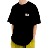 Boneless Textured Patchwork Tee Black - ORIGINALFOOK