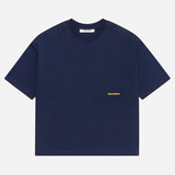 About:Blank Box Logo Tee Navy Yellow - ORIGINALFOOK