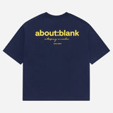 About:Blank Box Logo Tee Navy Yellow - ORIGINALFOOK