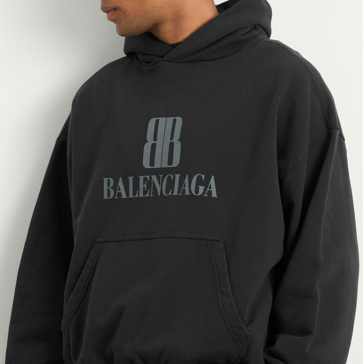 Balenciaga Nano BB Medium Fit Hoodie Black - ORIGINALFOOK