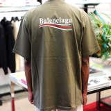 Balenciaga Political Campaign Embroidery Oversized Tee Olive BAL BAL - originalfook singapore
