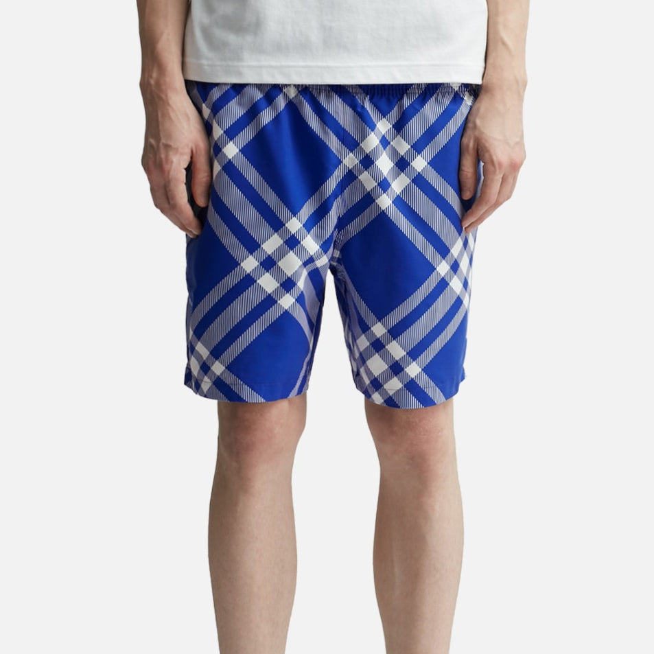 Burberry Diagonal Check Shorts Royal Blue