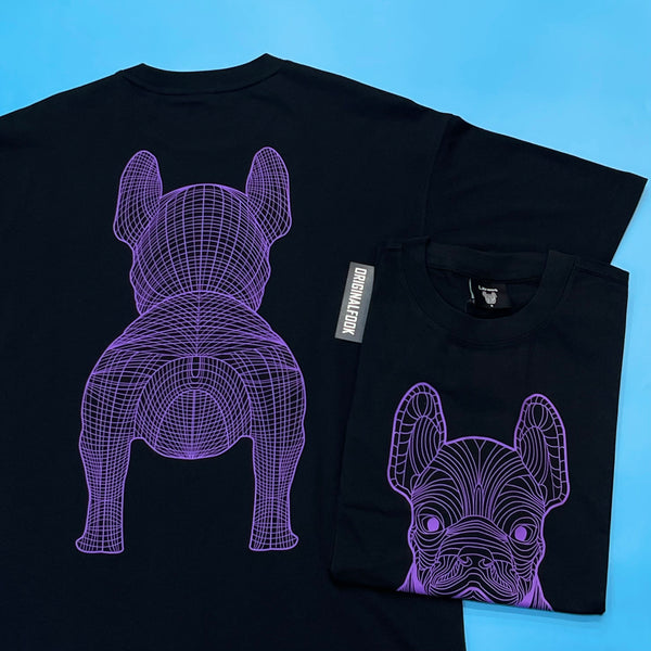 LifeWork Korea Outline Bulldog Tee Black Purple lifework lifework - originalfook singapore