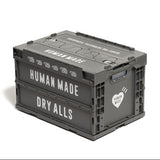 Grey Human Made foldable 50L container box for storage, showcasing the compact, foldable design and durable material.