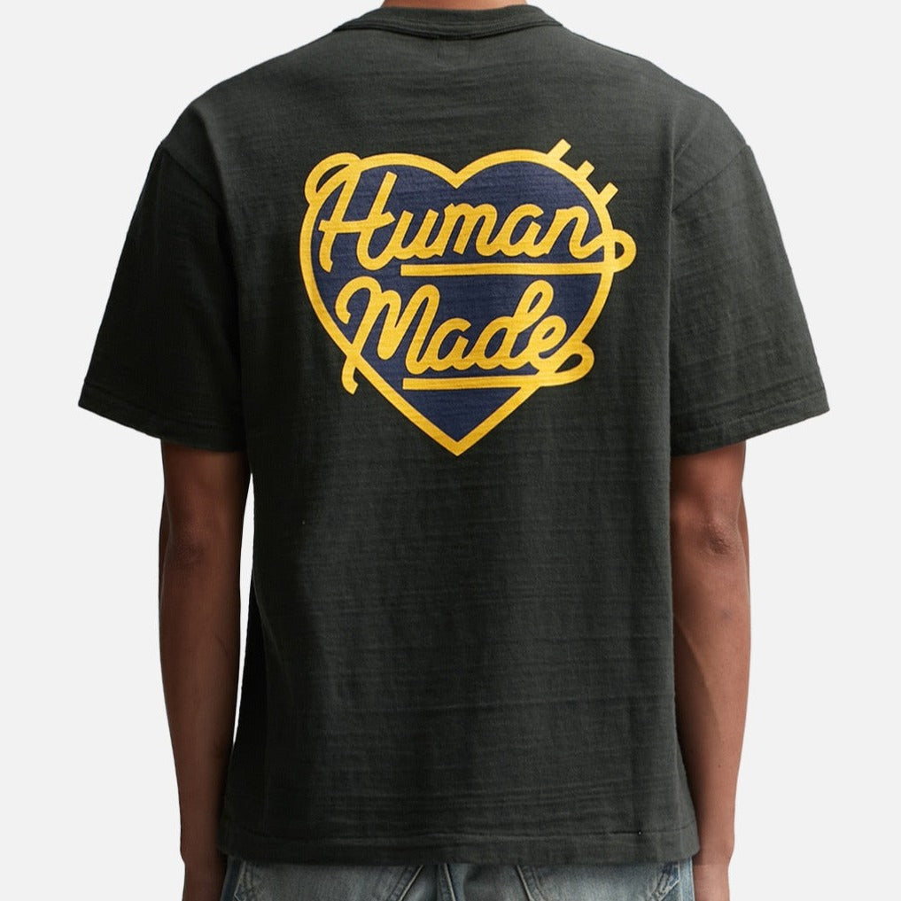 Human Made Navy Heart Badge Tee Black HUMAN MADE HUMAN MADE - originalfook singapore