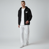 Black NEIGHBORHOOD Classic Zip Hoodie, casual apparel with front zipper and hood, made of soft fabric for comfortable wear.