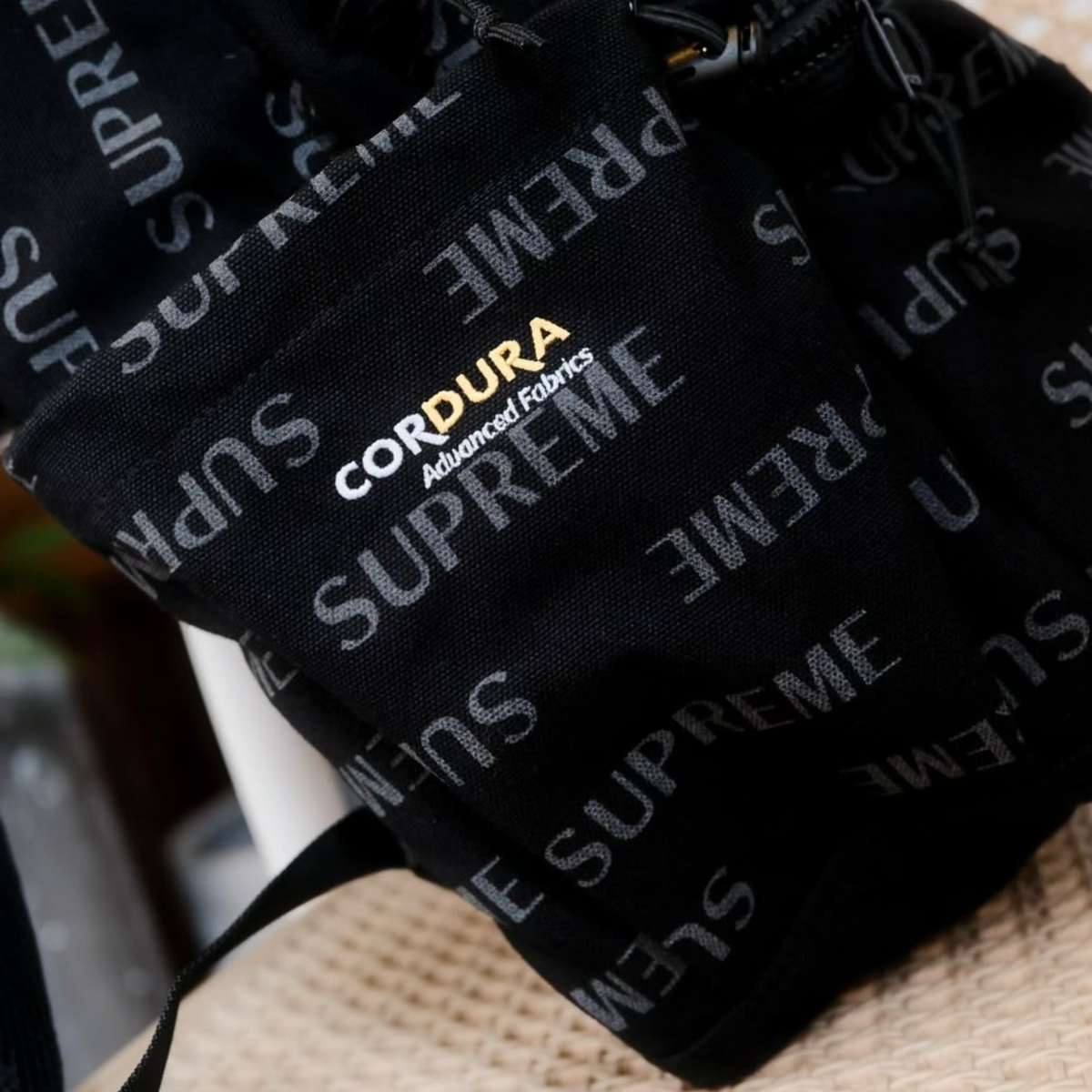 Supreme Reflective Monogram Logo Backpack Black