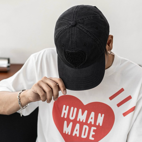 Human Made Heart Logo 6 Panel Cap Black
