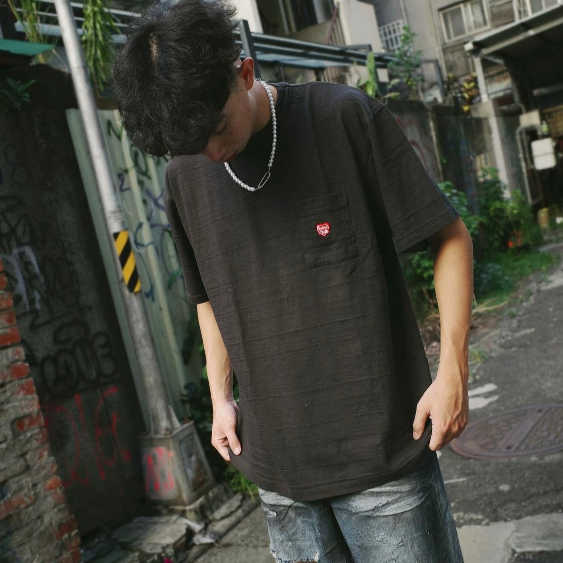 Human Made Heart Pocket Tee Black HUMAN MADE HUMAN MADE - originalfook singapore