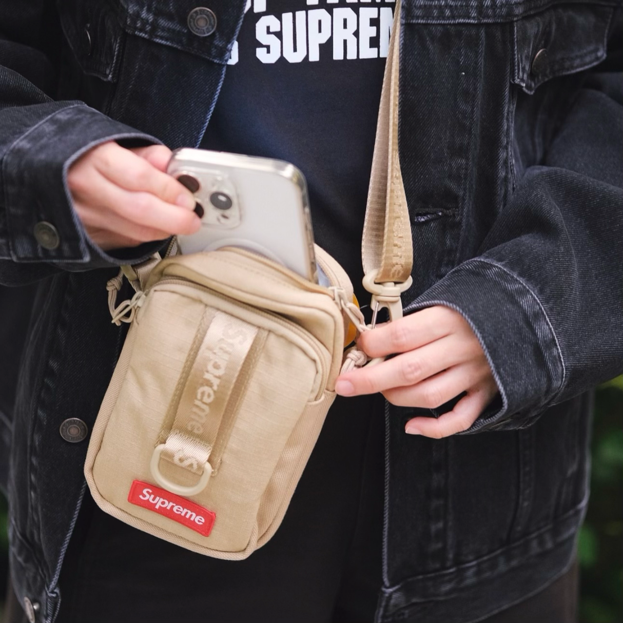 Buy Supreme Box Logo Shoulder Sling Bag Tan online in Singapore