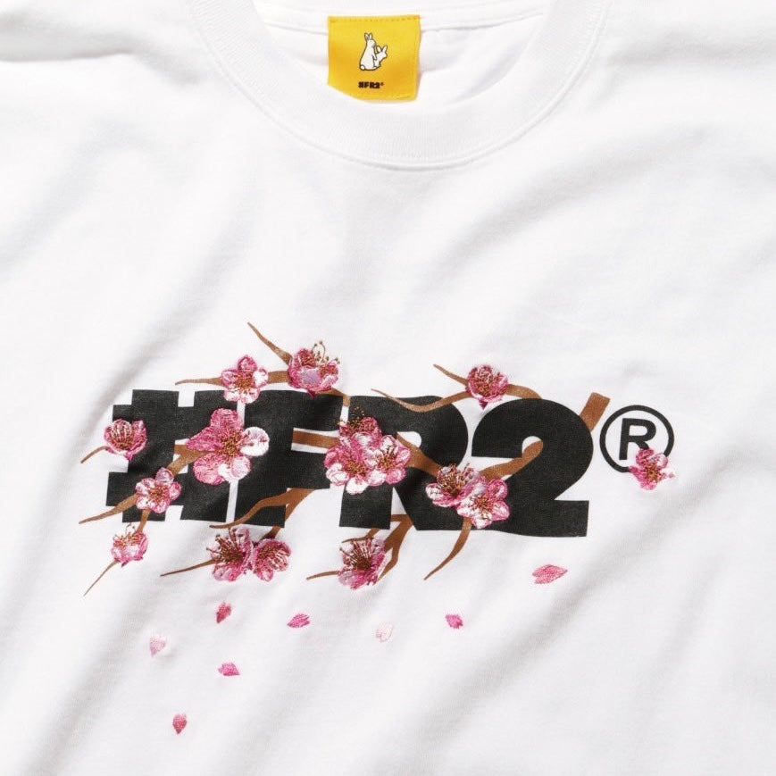 FR2 Fxxking Rabbits Sakura Embroidery Logo Tee White FR2 FR2 - originalfook singapore