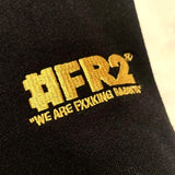 Black FR2 Big Logo Hoodie featuring a prominent logo on the front, made of comfortable, casual apparel material.