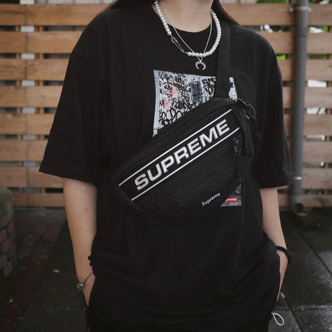 Supreme Reflective Logo Waist Bag Black