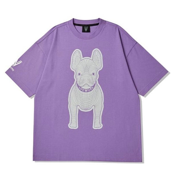 LifeWork Korea Bulldog Tee Purple LifeWork LifeWork - originalfook singapore