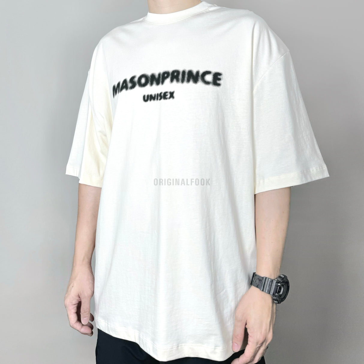 MASONPRINCE Classic Spray Logo Tee Cream