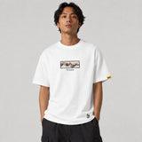 White FR2 Embroidery Smoking Art T-shirt featuring detailed smoking-themed embroidery on the front.