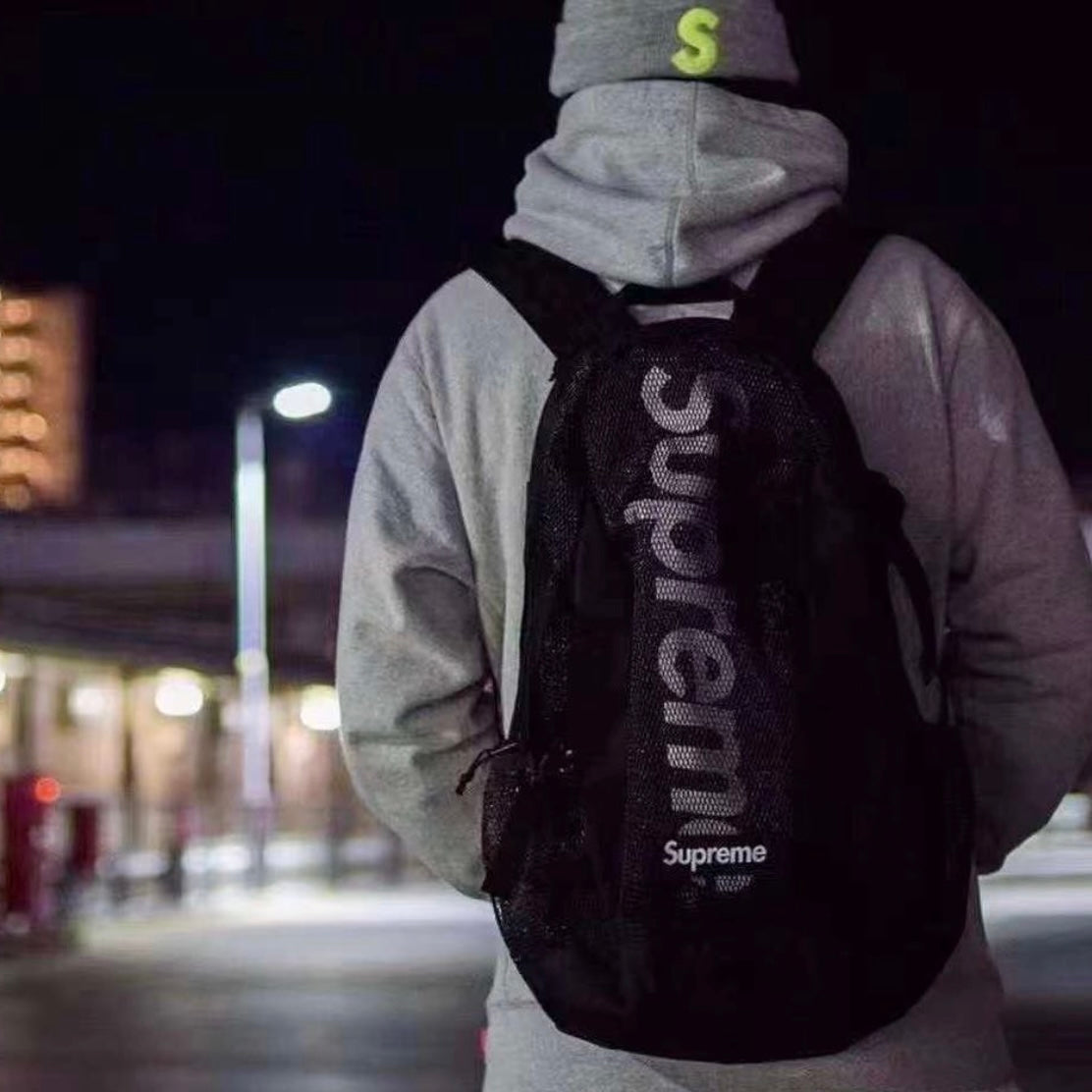 Supreme Reflective Logo Black Backpack
