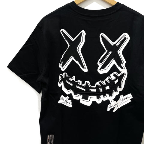 Rickyisclown [RIC] Line Embroidery Patch Smiley Tee Black [R27230225C-S8]