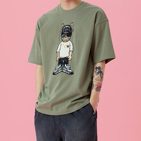 LifeWork Snapback Hip Bulldog Tee Khaki lifework lifework - originalfook singapore