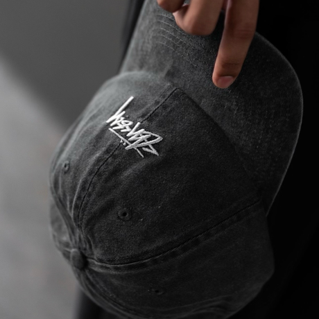 Stussy Basic Logo Baseball Cap Charcoal - ORIGINALFOOK