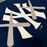 Human Made KAWS X Nike MLB Elevated Max 90 Navy tee for men, featuring graphic design and casual fit in a navy color.