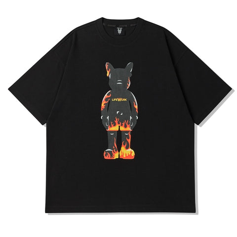 LifeWork Flame Bulldog Mascot Tee Black