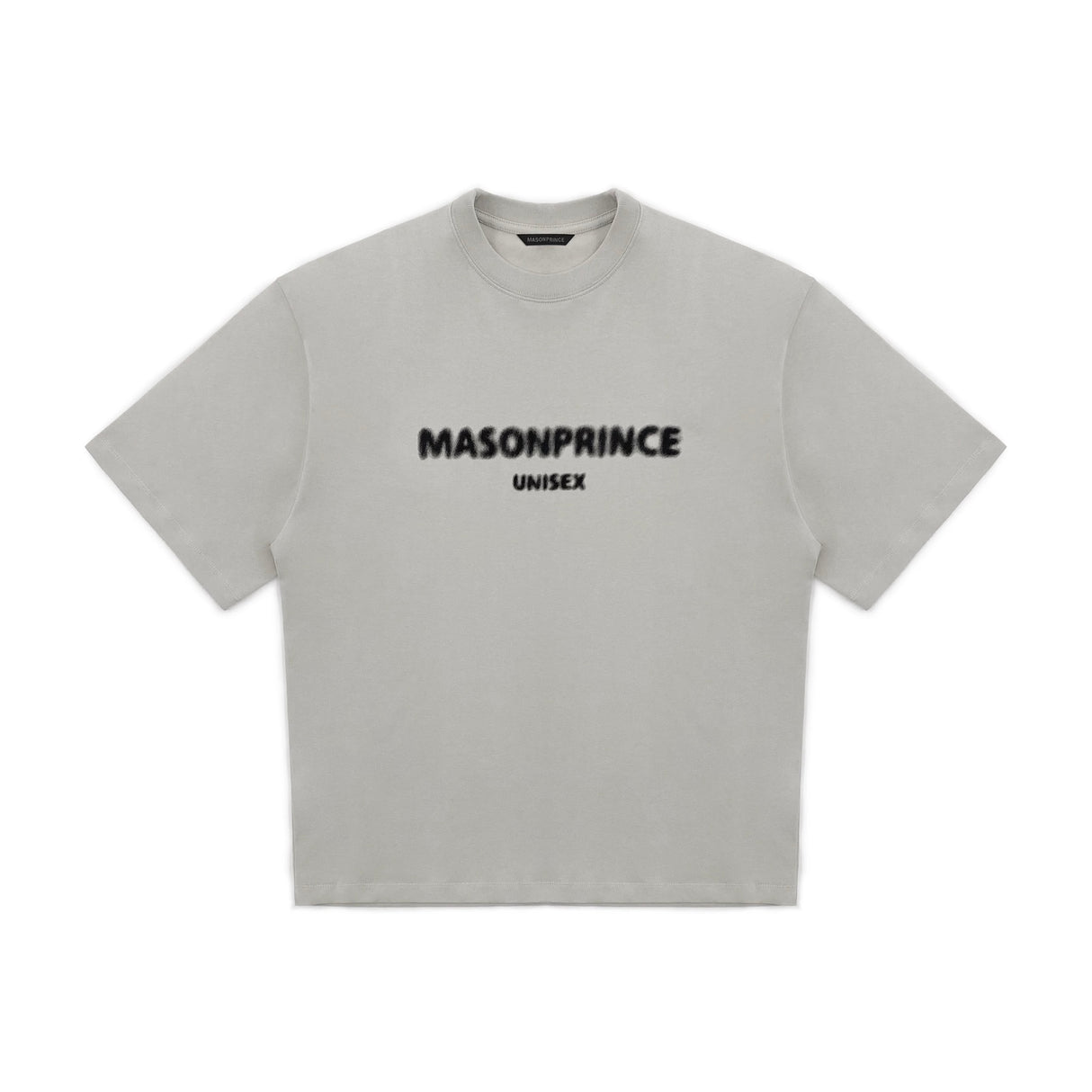 MasonPrince Classic Spray Logo Tee in grey, casual men's apparel with a graphic spray design on the front.
