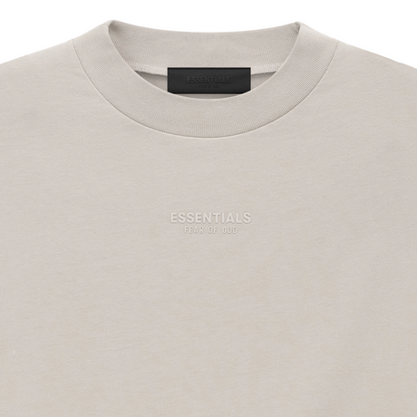 Fear of God Essentials Applique Logo Drop Shoulder Tee Silver Cloud (Oversized) FEAR OF GOD FEAR OF GOD - originalfook singapore