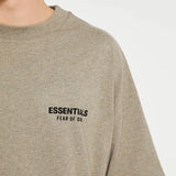 Fear of God Essentials Signature Logo Drop Shoulder Tee Dark Heather FEAR OF GOD ESSENTIALS FEAR OF GOD ESSENTIALS - originalfook singapore