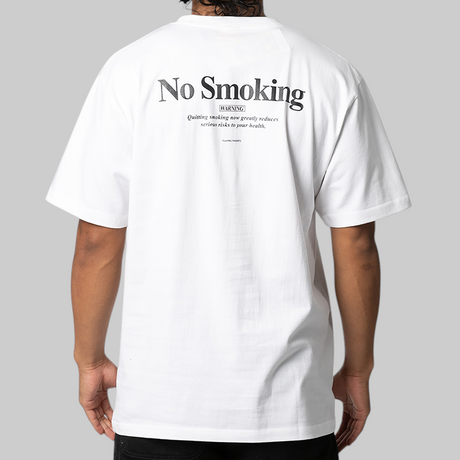 White FR2 embroidery smoking art tee shirt featuring detailed artistic design on the front, casual apparel by #FR2.