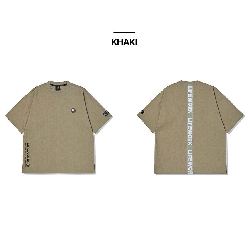 LifeWork Neon Round Logo Tee Khaki LIFEWORK LIFEWORK - originalfook singapore