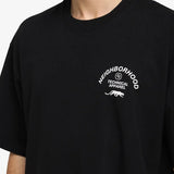 Black NEIGHBORHOOD SS-6 Tee shirt with a classic crew neck and short sleeves, displayed flat on a plain background.
