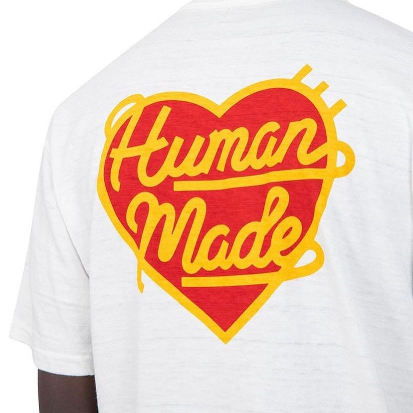Human Made Red Heart Badge Tee White HUMAN MADE HUMAN MADE - originalfook singapore