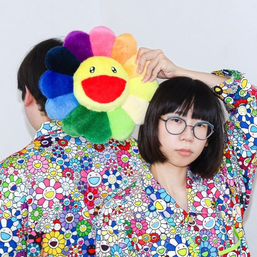 Takashi Murakami Kaikai Kiki Flower Plush Cushion Rainbow (30cm) TAKASHI MURAKAMI TAKASHI MURAKAMI - originalfook singapore