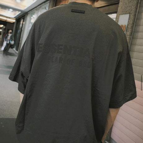 Fear of God Essentials Back Applique V-Neck Tee Ink (Oversized) FEAR OF GOD ESSENTIALS FEAR OF GOD ESSENTIALS - originalfook singapore