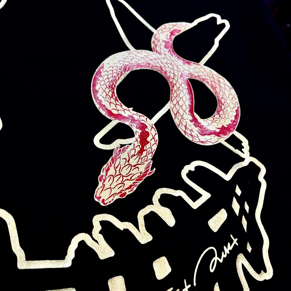 Rickyisclown Golden Coil Smiley Black Tee R37250210L (F10)