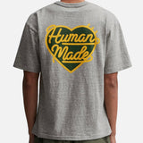 Human Made Green Heart Badge Tee Heather HUMAN MADE HUMAN MADE - originalfook singapore