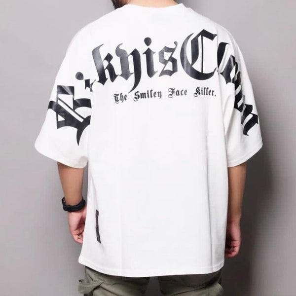 Rickyisclown [RIC] Gothic Logo Drop Shoulder Oversized Tee White [R8210720m-A] RICKYISCLOWN RICKYISCLOWN - originalfook singapore