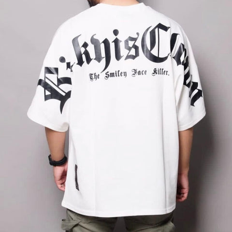 Rickyisclown [RIC] Gothic Logo Drop Shoulder Oversized Tee White [R8210720M-A]