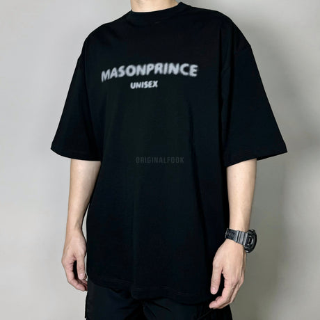 MASONPRINCE Classic Spray Logo Tee Black White MASONPRINCE MASONPRINCE - originalfook singapore