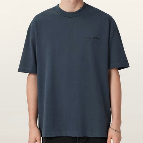 AllSaints Underground Logo Tee Moonstone Blue