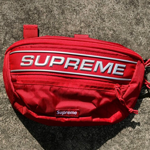 Supreme Reflective Logo Waist Bag Red