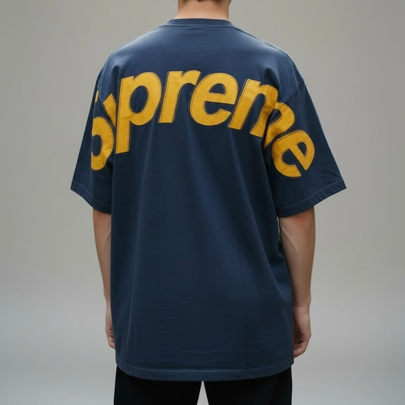 Buy Supreme Intarsia Logo Tee Navy online in Singapore | ORIGINALFOOK